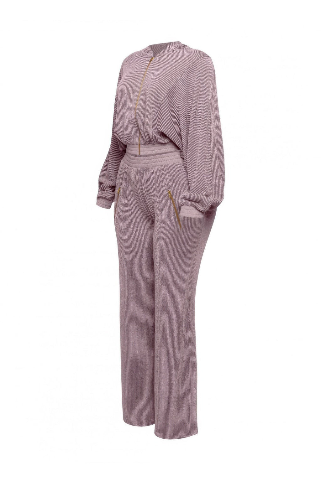 Zipper Closure Hoodie Jacket & Pants Set