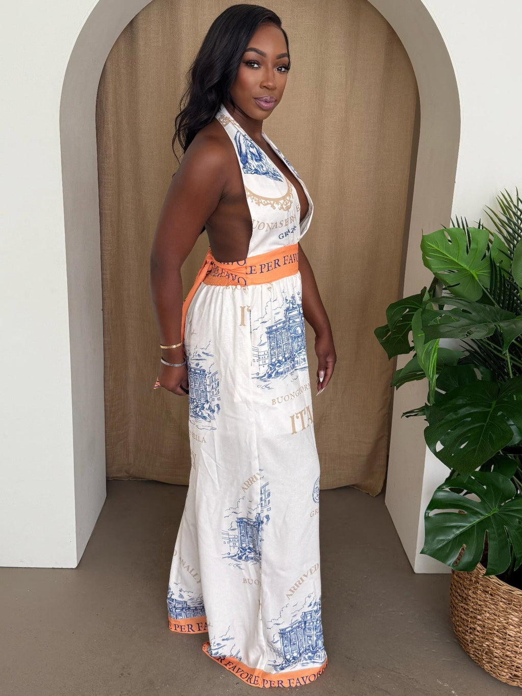 Italian Escape Halter Jumpsuit