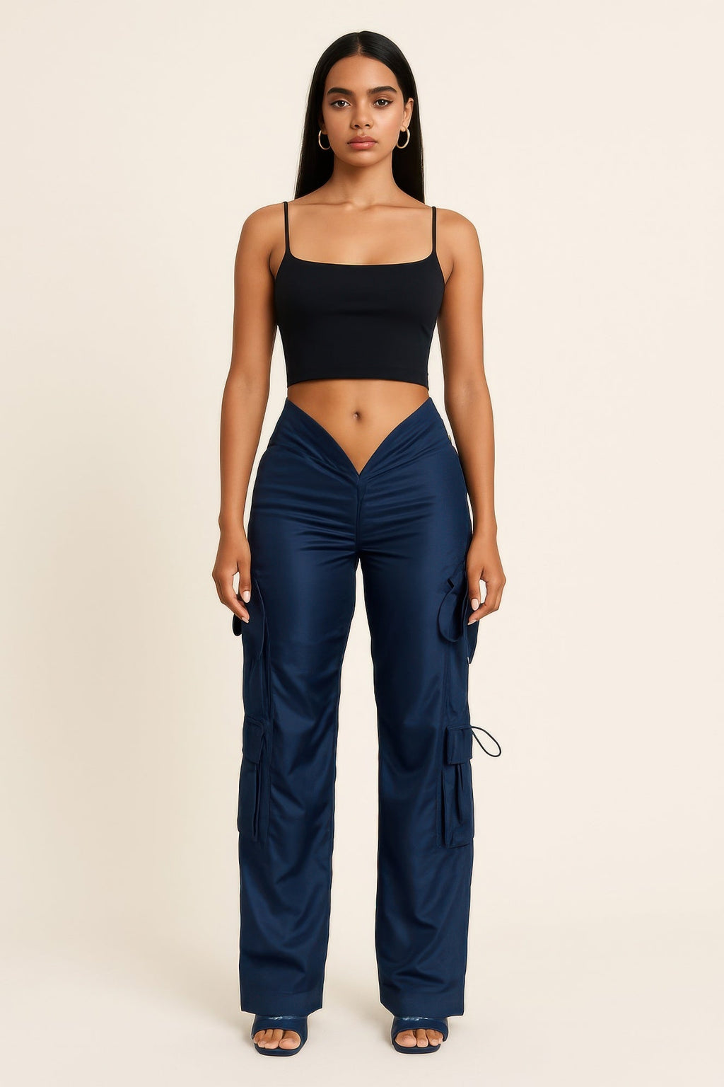 V Cut Cargo Pants