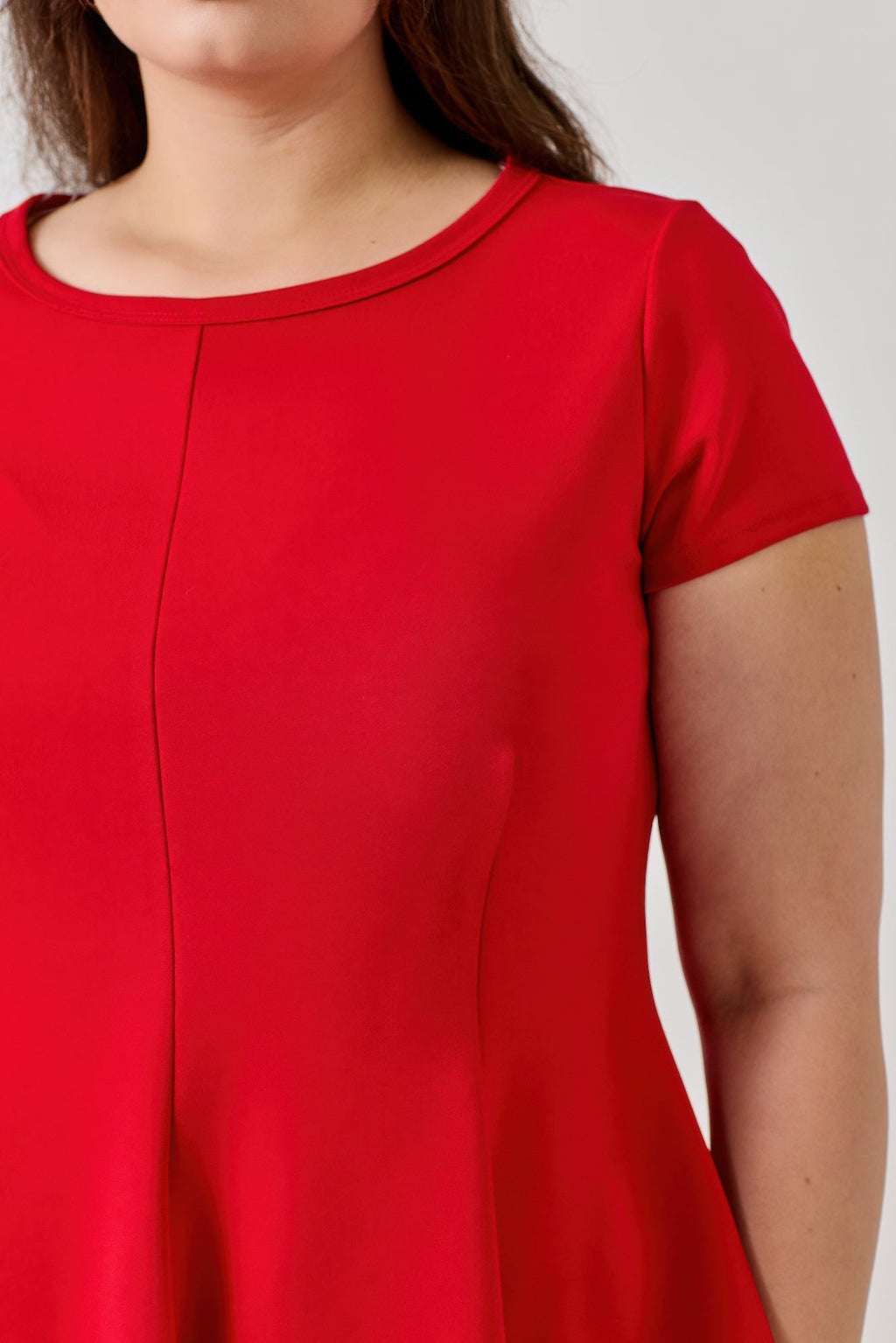 Plus Size Ss Scuba Crepe Peplum Top