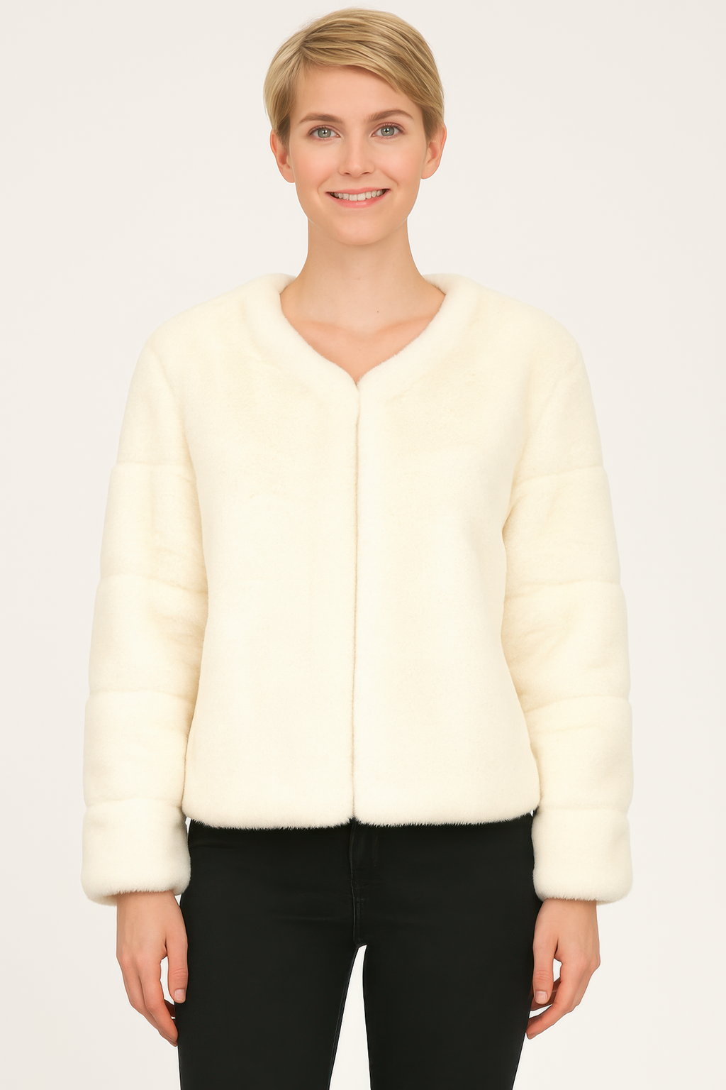 Faux Fur Trim Cape