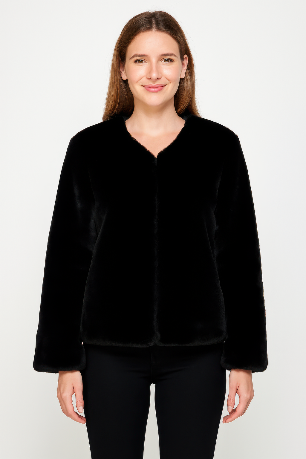 Faux Fur Trim Cape