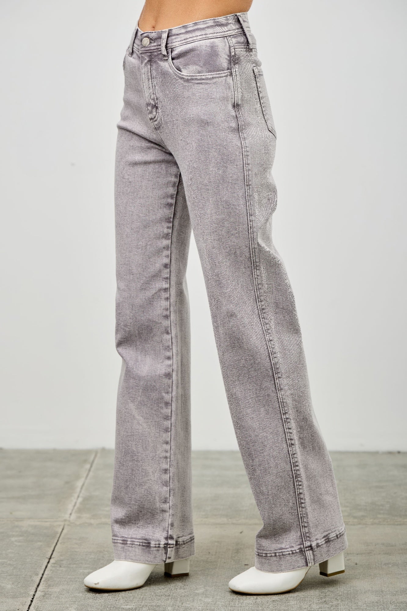 High Rise Slim Wide Straight