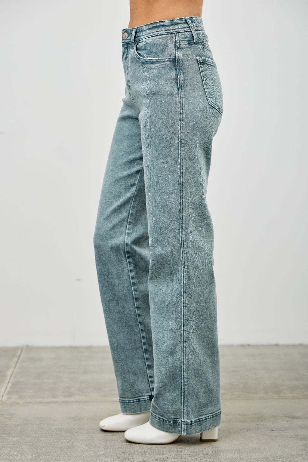 High Rise Slim Wide Straight
