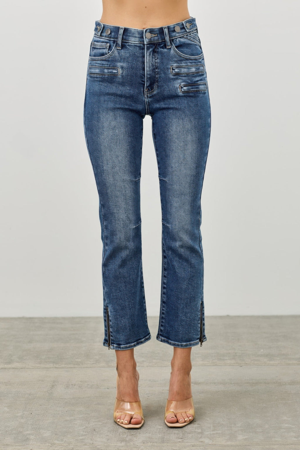 Mid Rise Skinny Crop Tummy Control