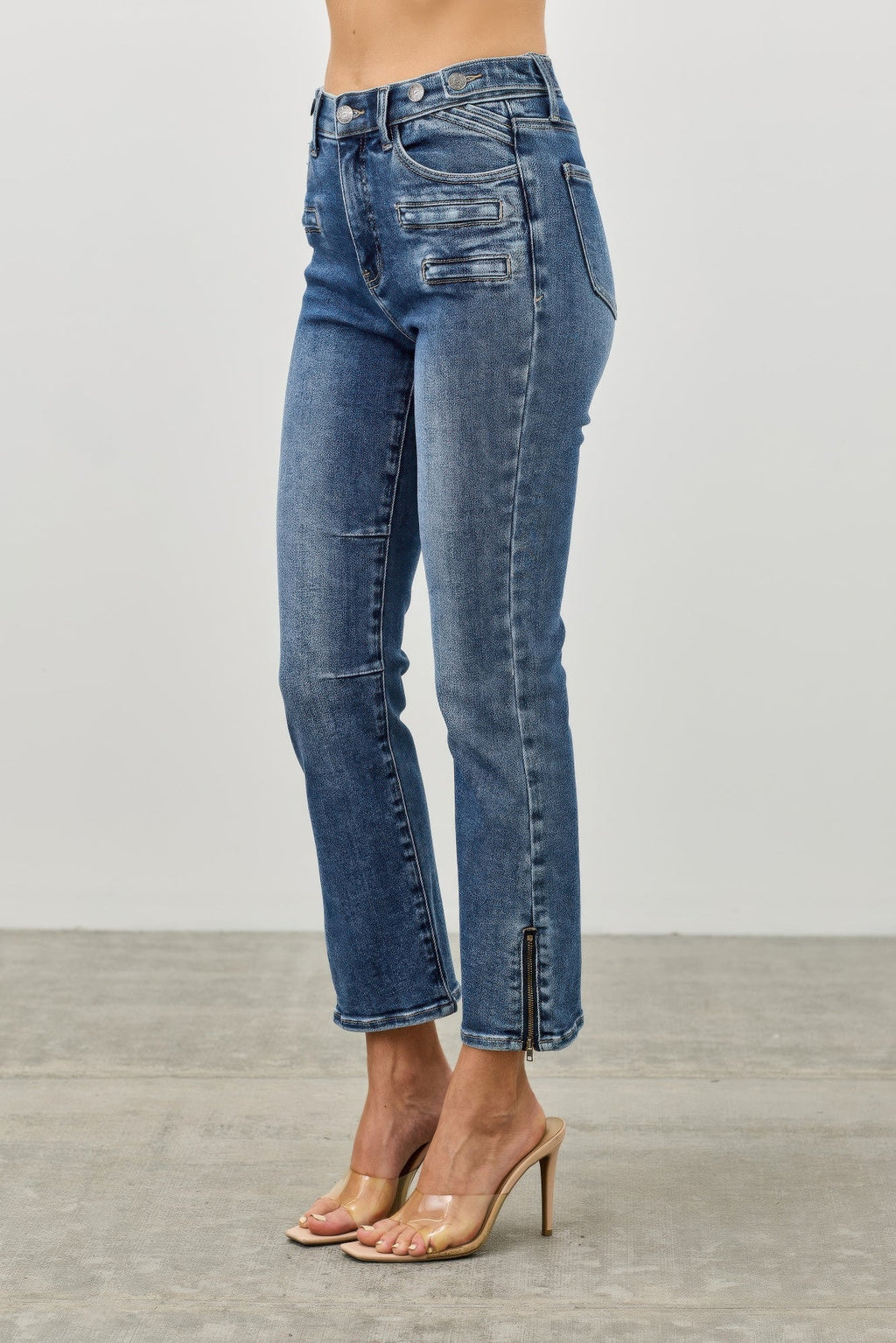 Mid Rise Skinny Crop Tummy Control