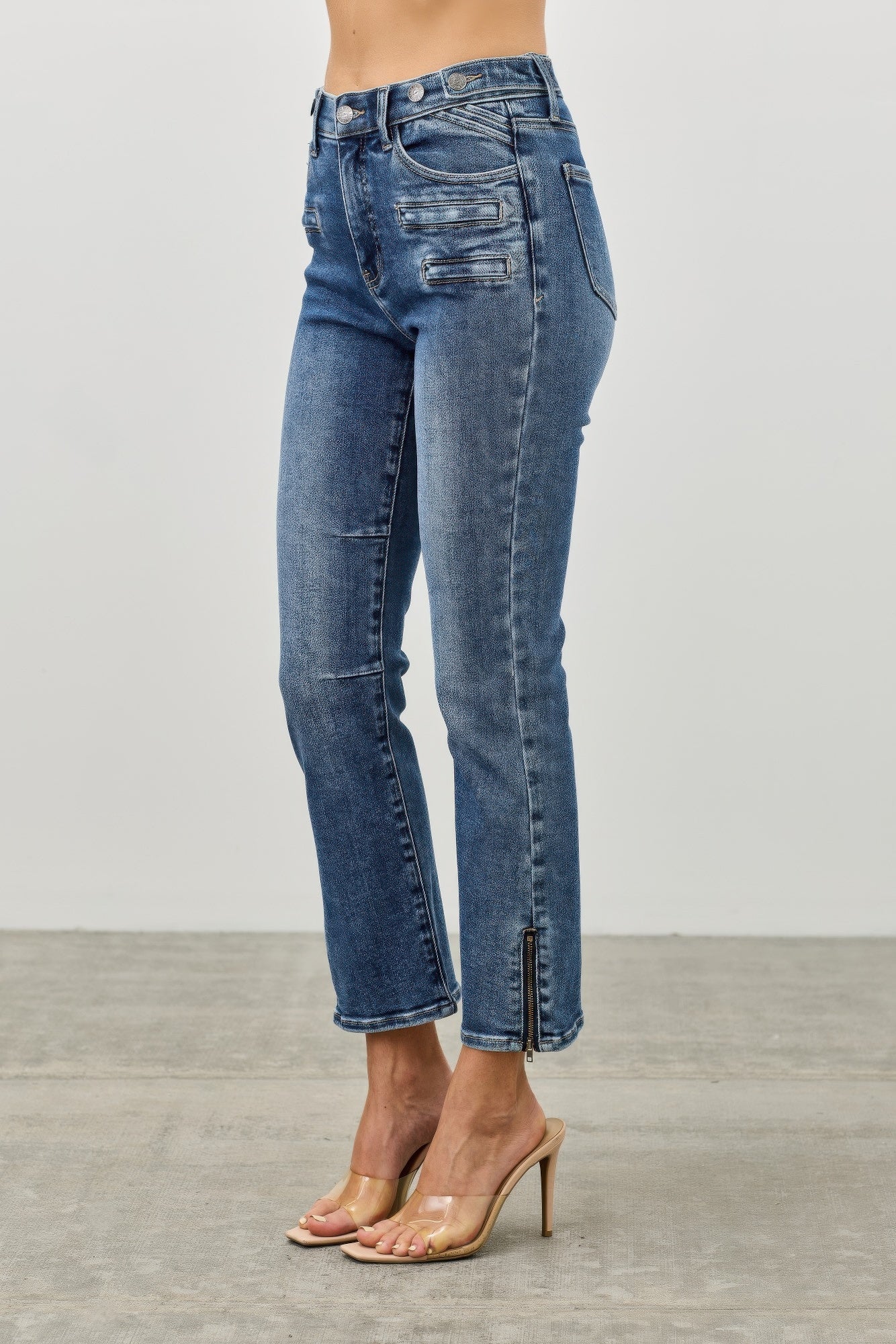 Mid Rise Skinny Crop Tummy Control