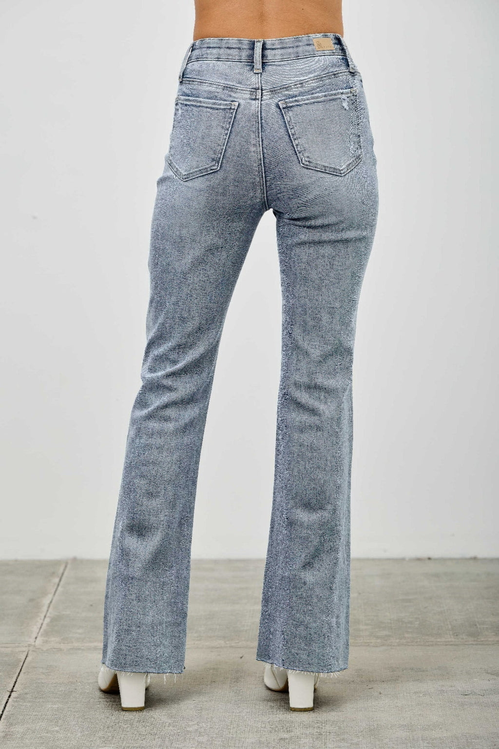 High Rise Kick Flare With Rhinestone