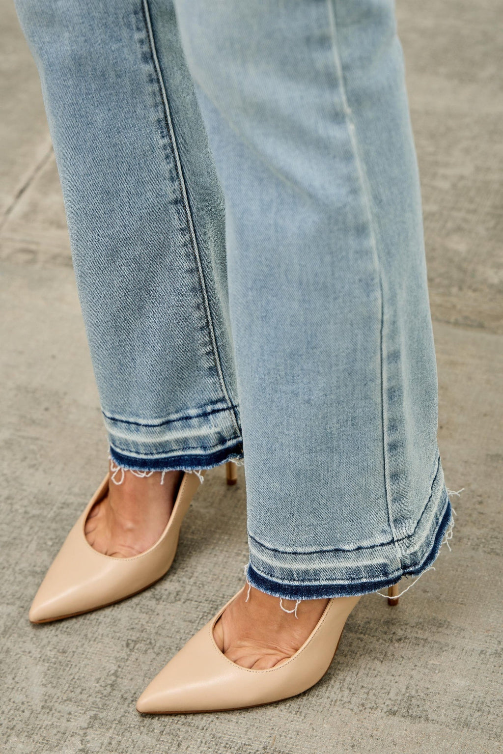 Mid Rise Flare With Released Hem