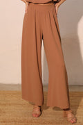 Matte Crepe Wide Leg Swing Pants