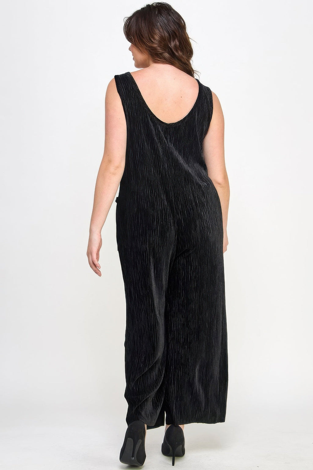 Velvet Plisse Overall Jumpsuit