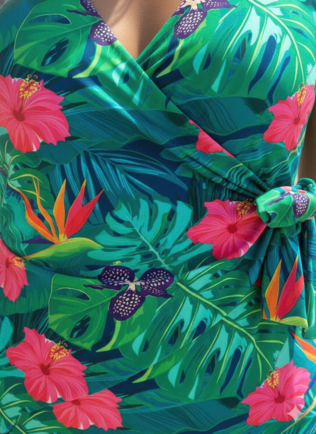 Green Tropical One Piece Side Tide