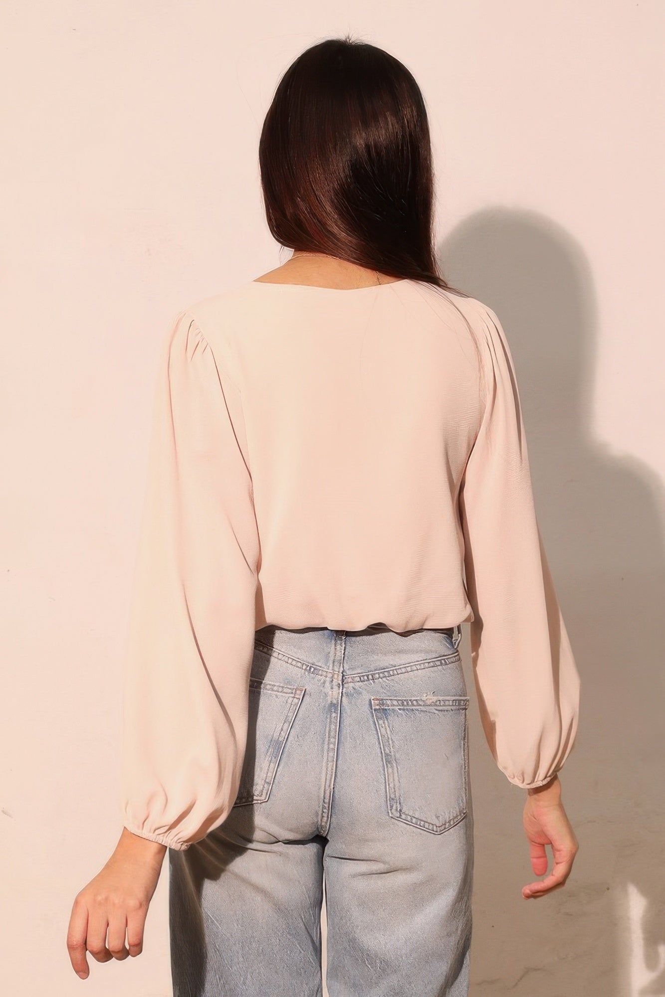 Textured Solid Long Sleeve Crop Top