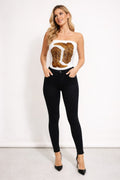 Western Luxe Strapless Graphic Tube Top