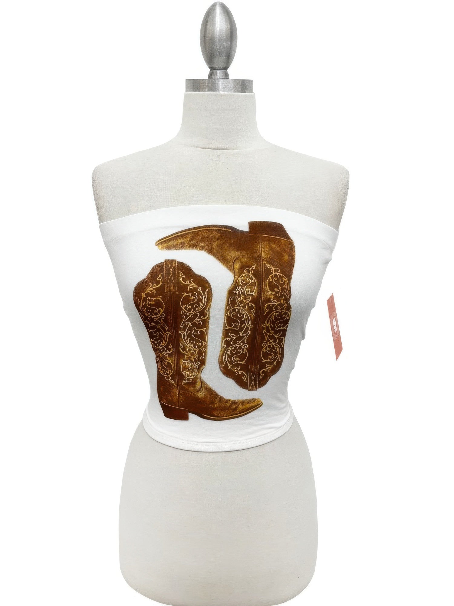 Western Luxe Strapless Graphic Tube Top