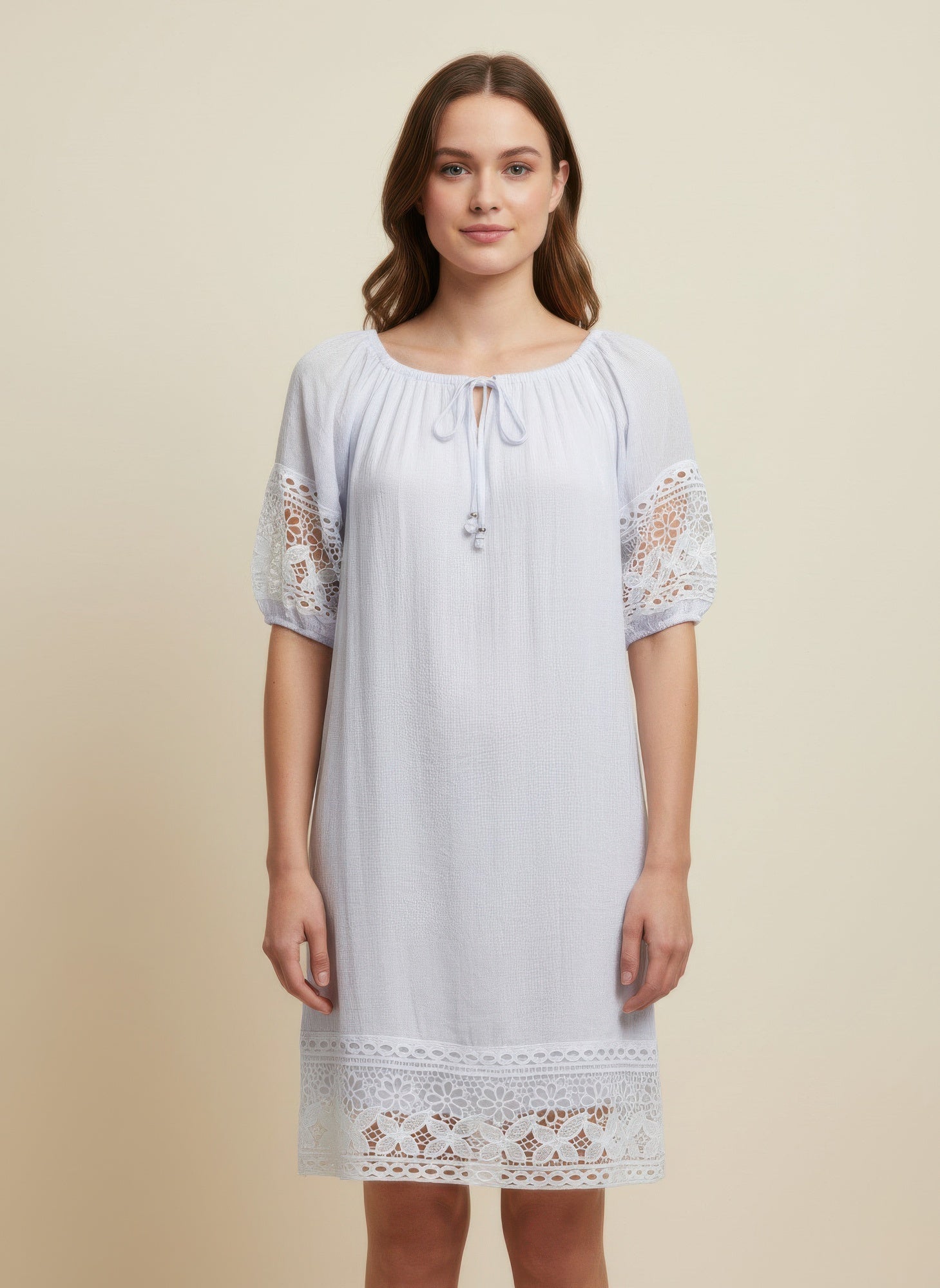 Mlle Gabrielle Solid Short Sleeve Dress