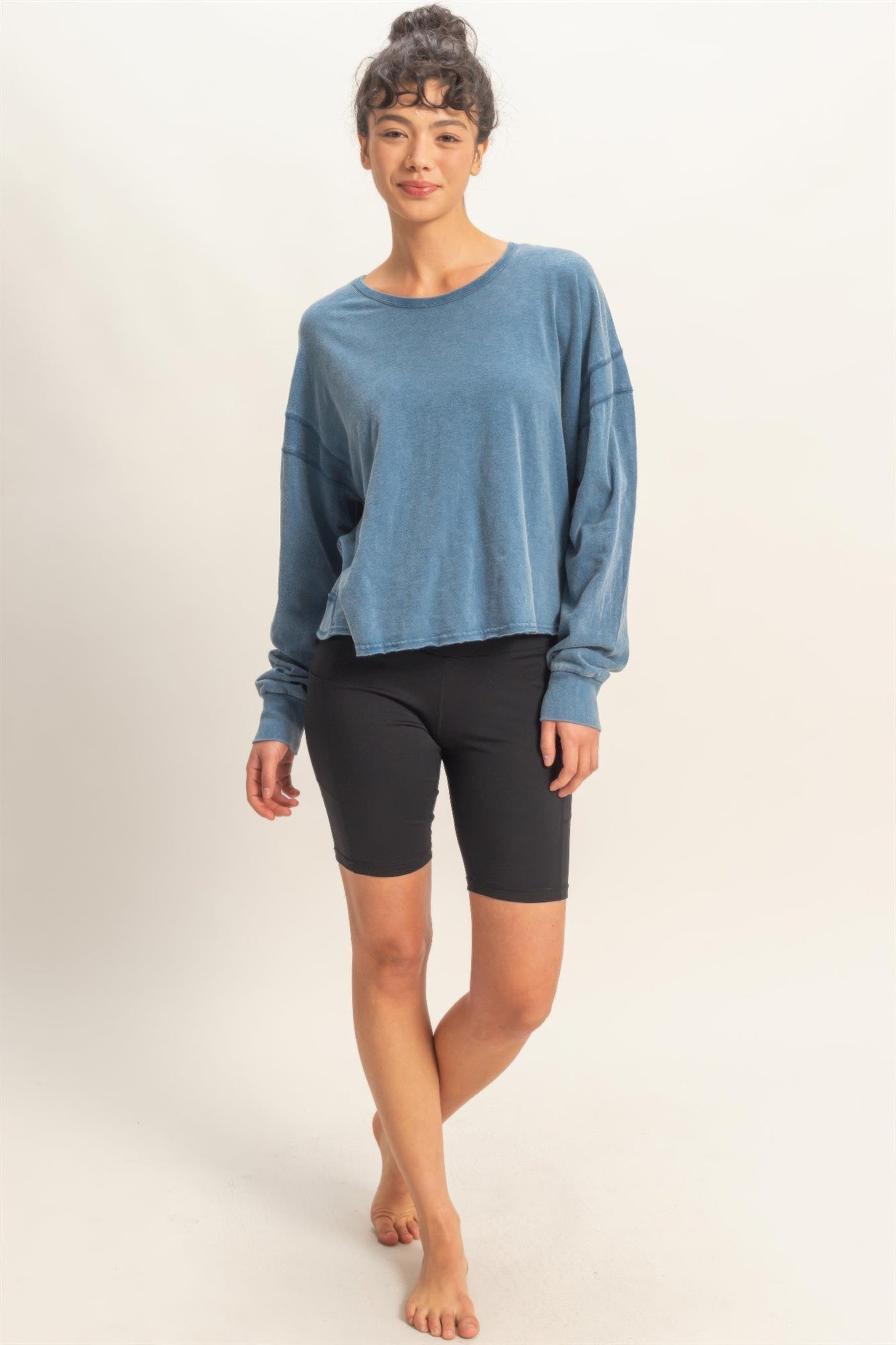 Cross Detail Open Back Long-sleeve Top