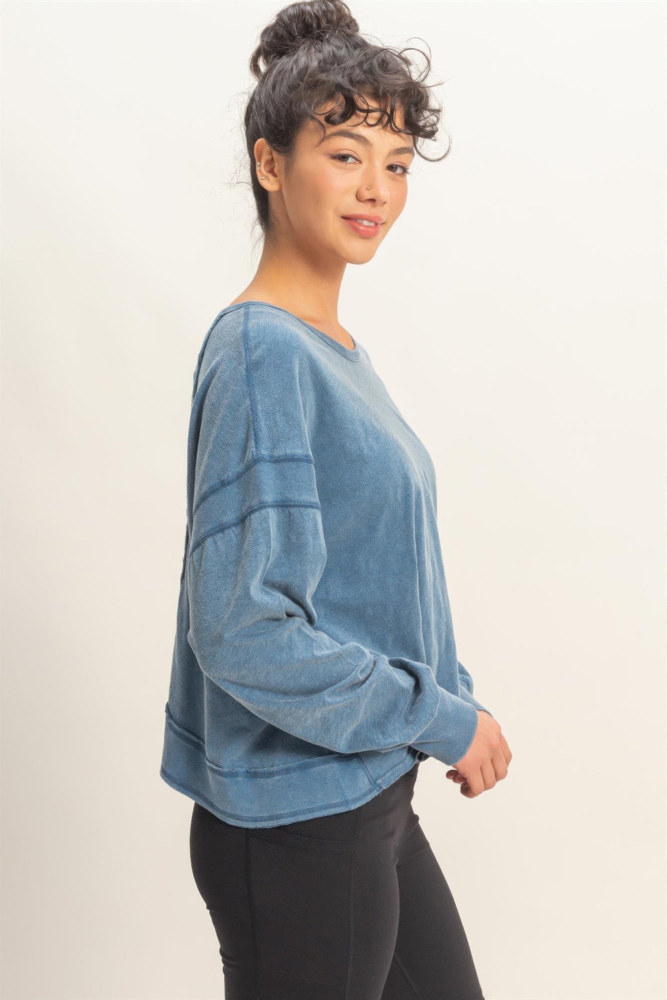 Cross Detail Open Back Long-sleeve Top