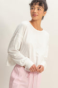 Cross Detail Open Back Long-sleeve Top