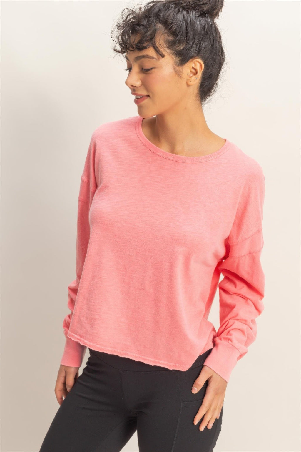 Cross Detail Open Back Long-sleeve Top