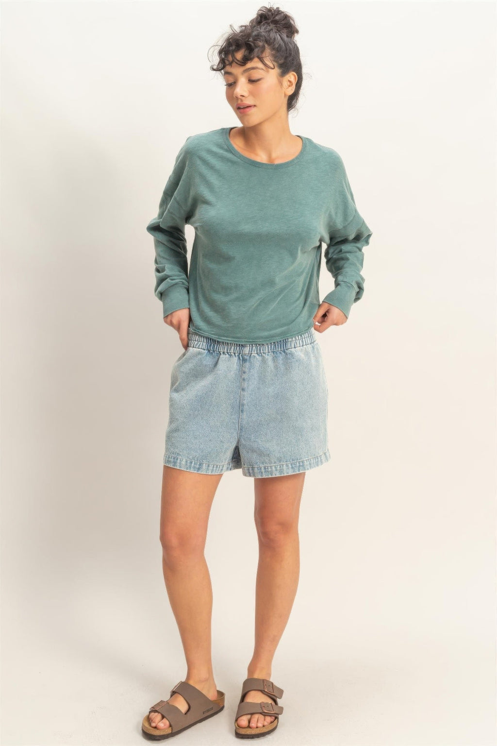 Cross Detail Open Back Long-sleeve Top