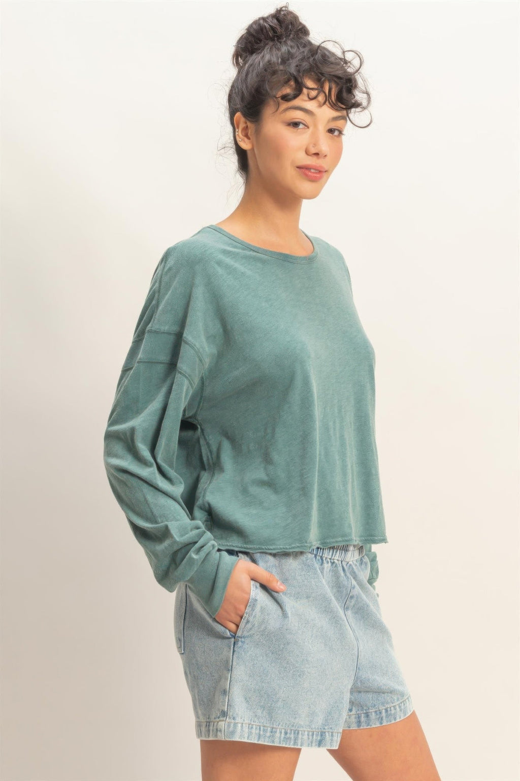 Cross Detail Open Back Long-sleeve Top