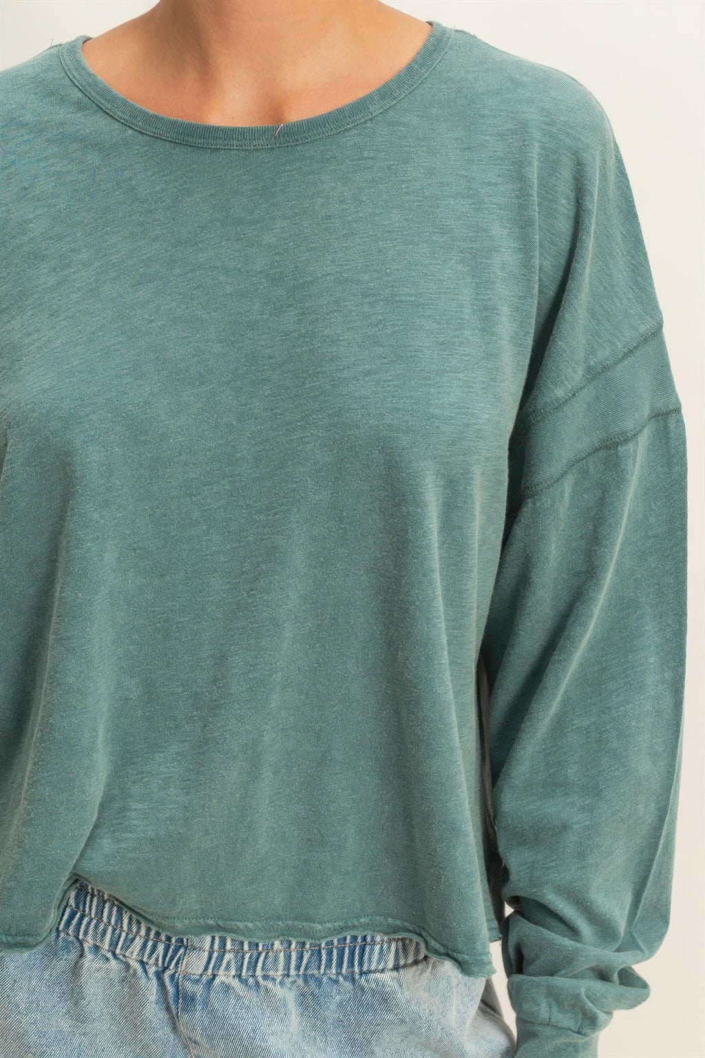 Cross Detail Open Back Long-sleeve Top