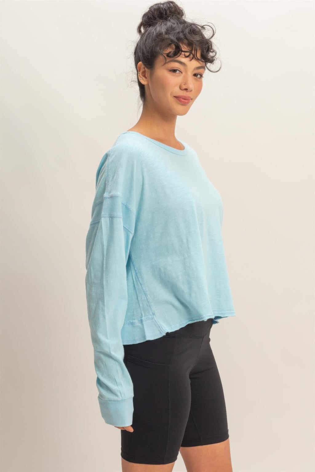 Cross Detail Open Back Long-sleeve Top