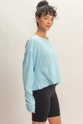 Cross Detail Open Back Long-sleeve Top