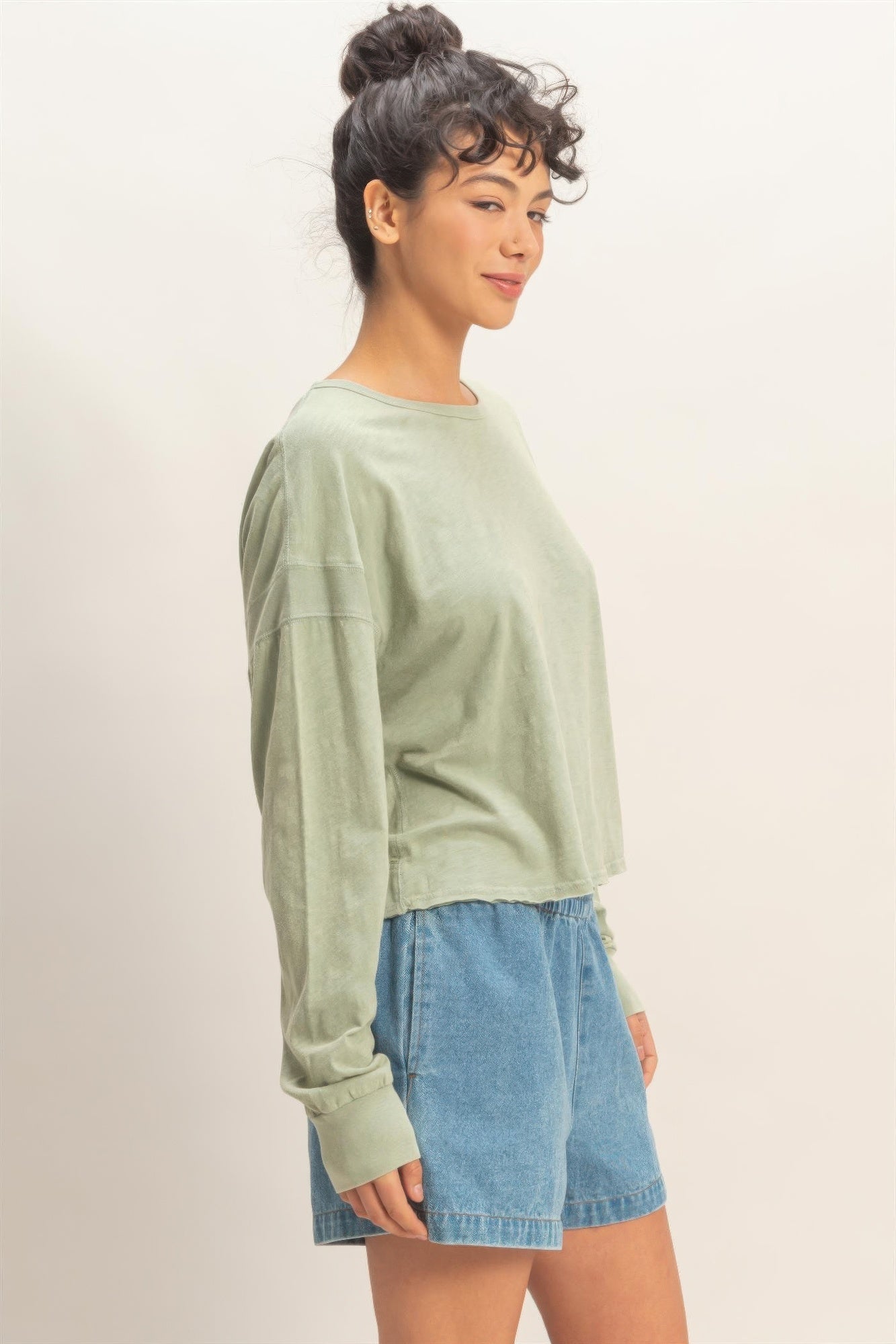 Cross Detail Open Back Long-sleeve Top
