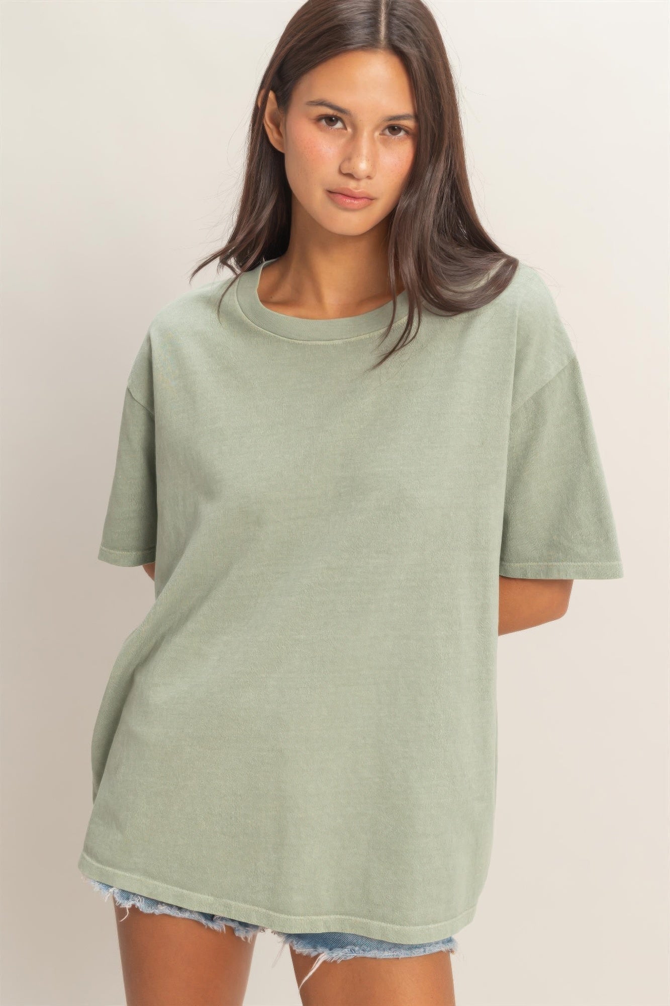 Pigment Dyed Crew Neck T-shirt