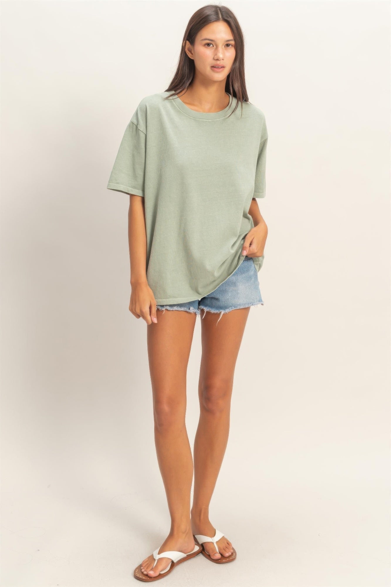 Pigment Dyed Crew Neck T-shirt