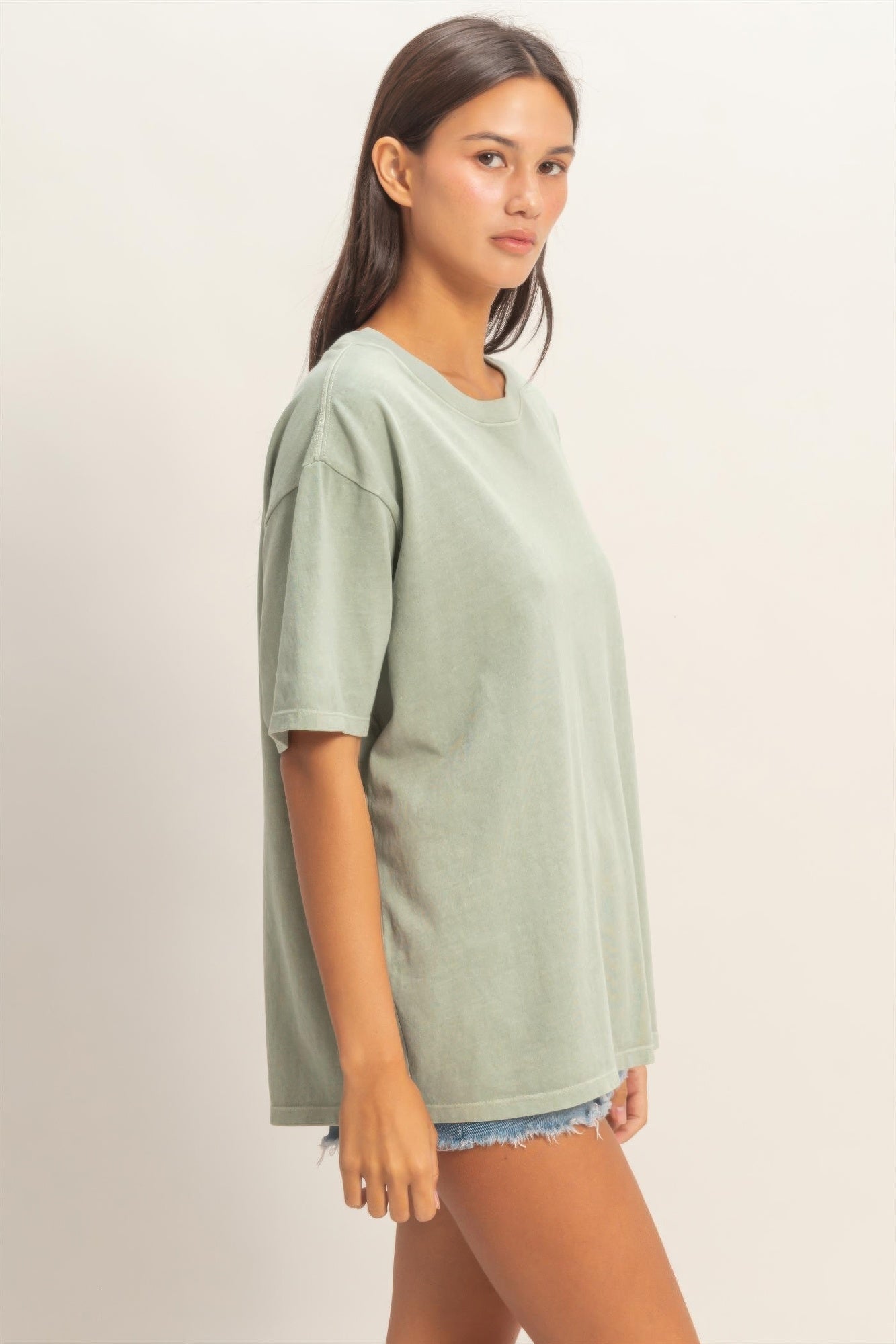 Pigment Dyed Crew Neck T-shirt