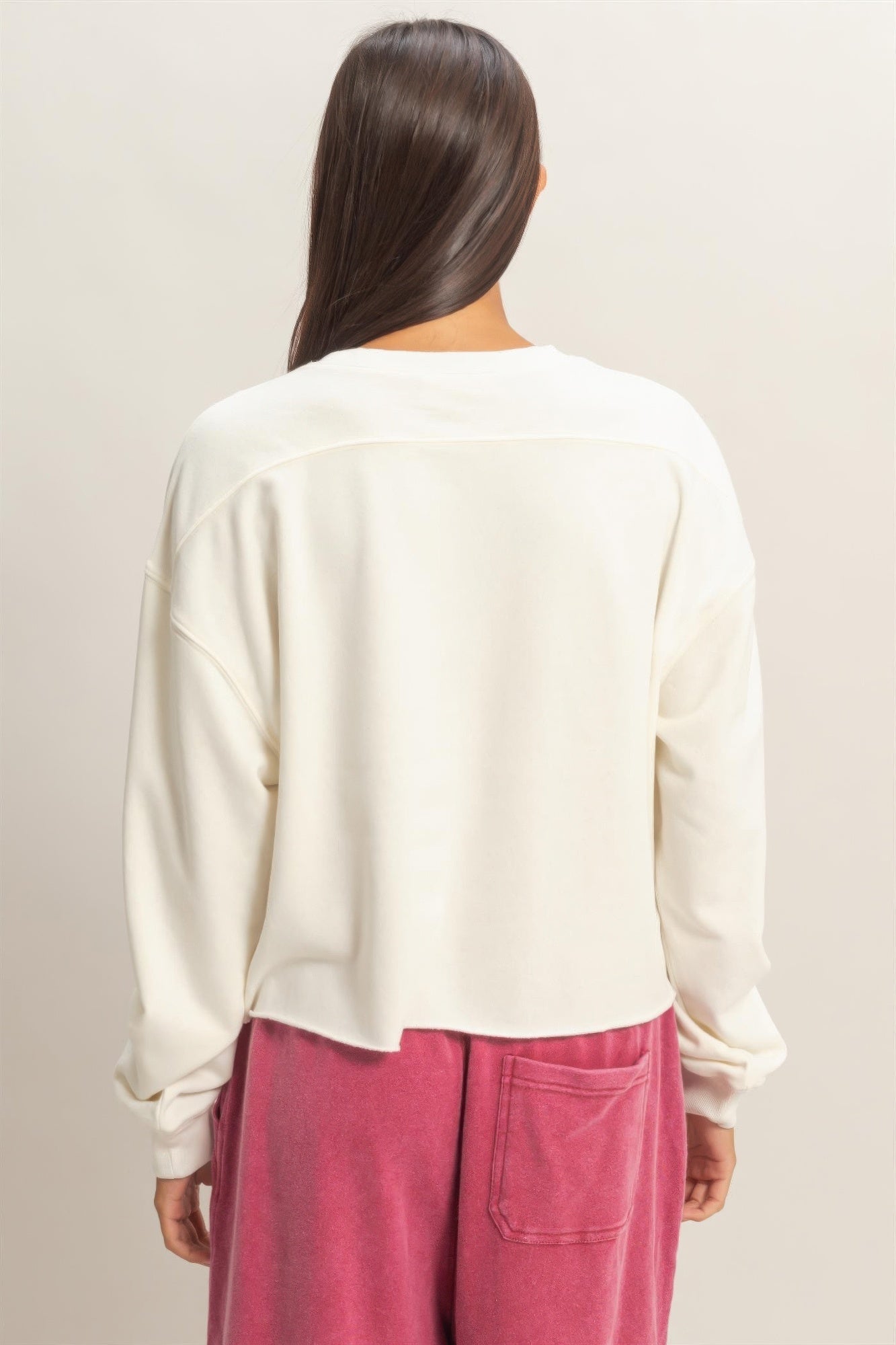 Cropped Mineral Wash Sweatshirt