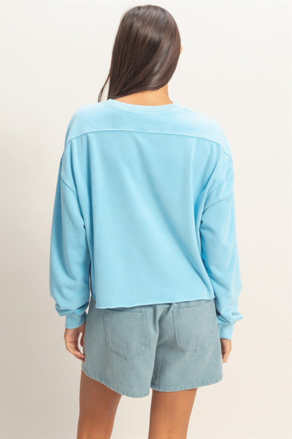Cropped Mineral Wash Sweatshirt