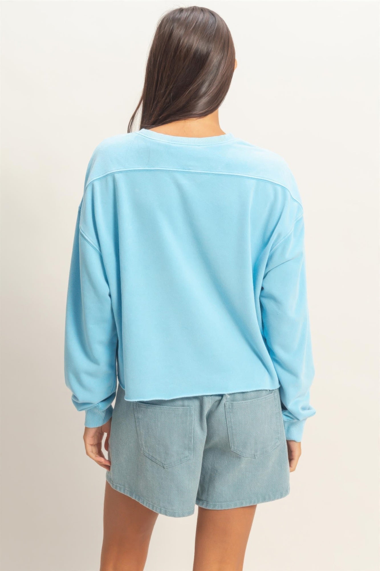 Cropped Mineral Wash Sweatshirt