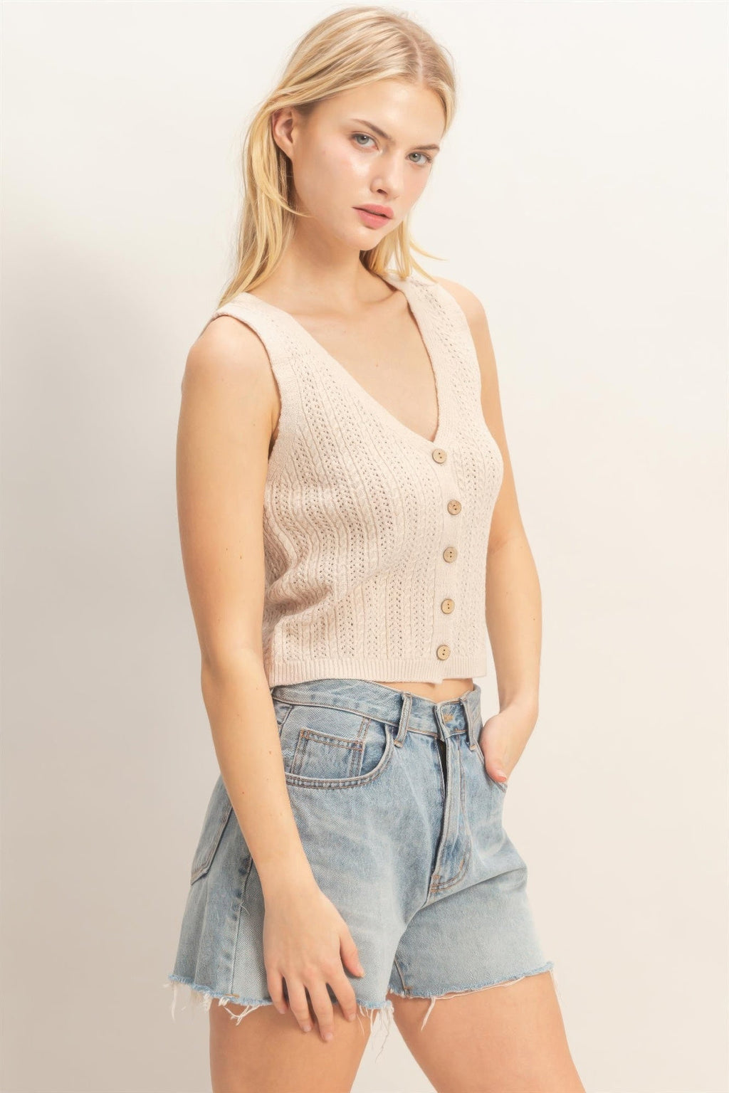 V-neck Knit Tank Top