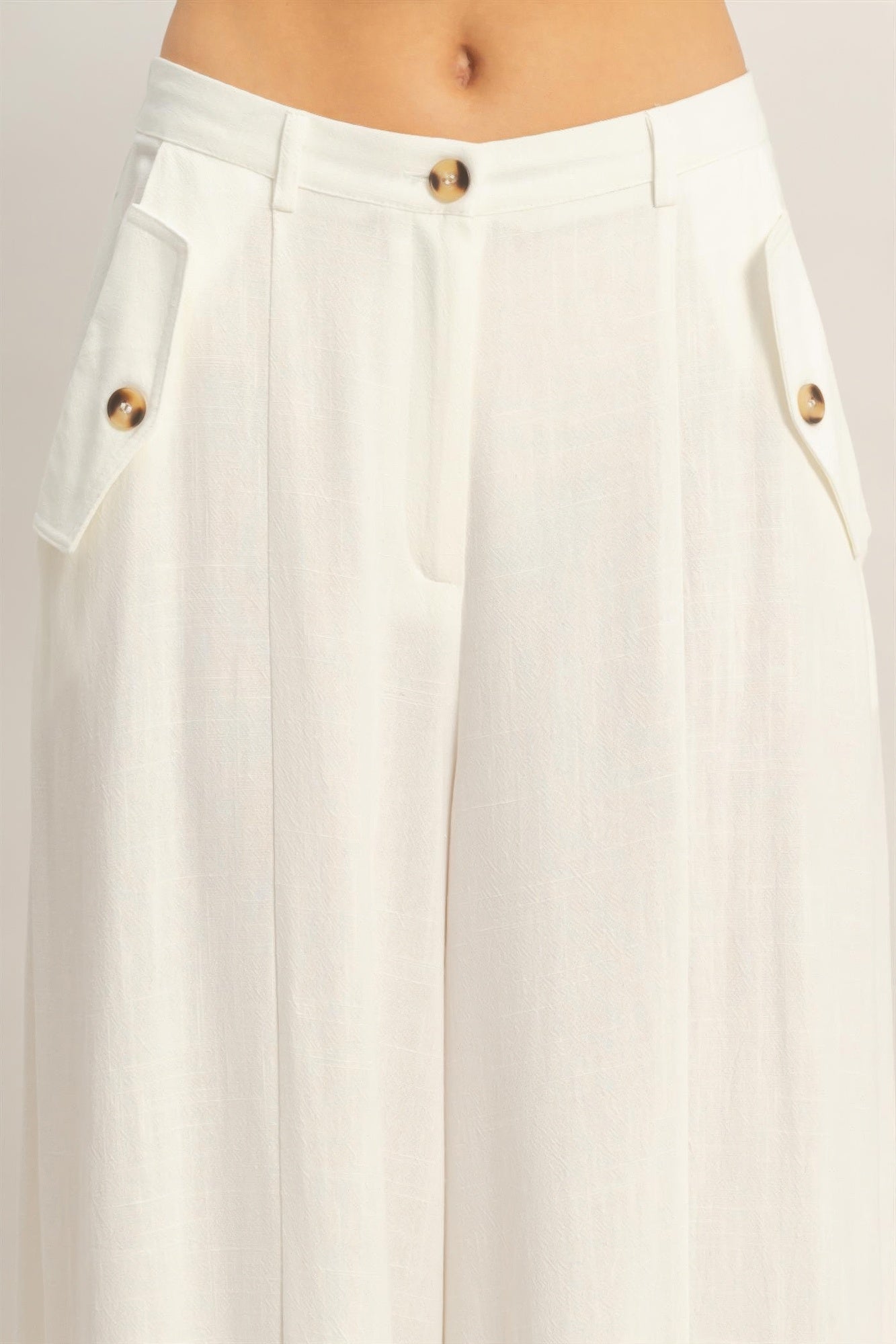 Wide-leg Flap Pocket Pants