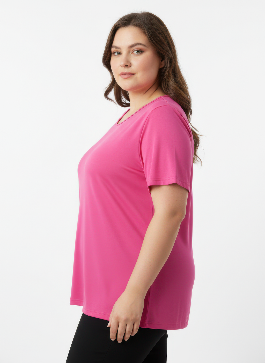 Lace Trim V-neck Short Sleeve Knit Top