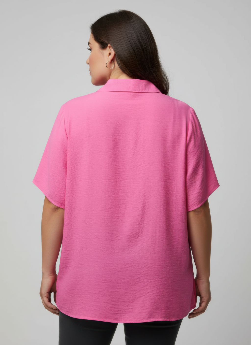 Zip Pocket Collared Knit Tunic Top