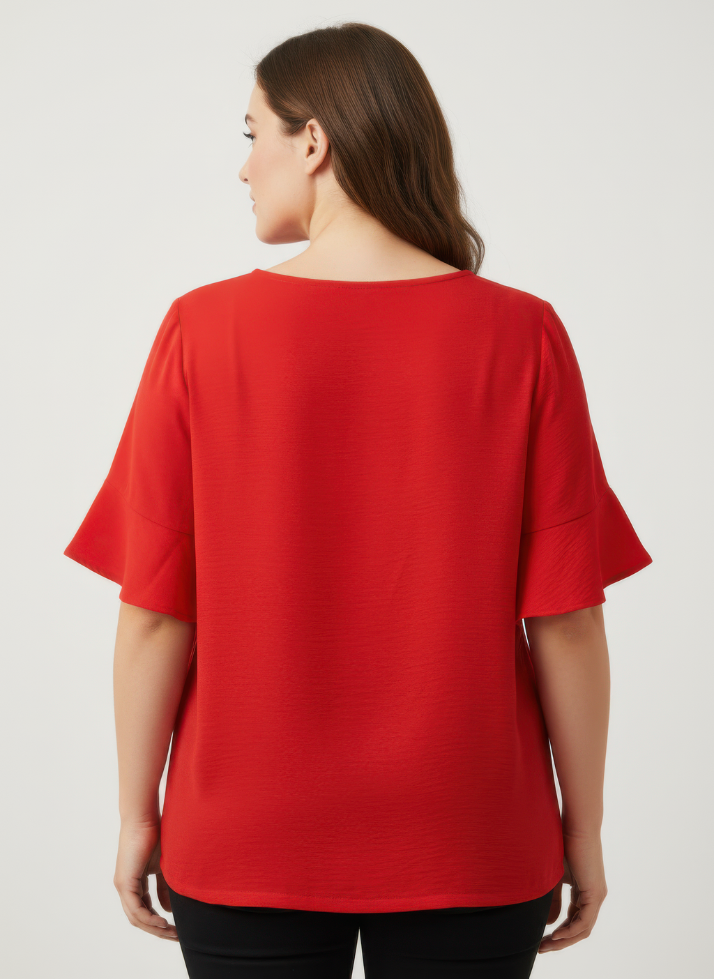 Textured Ruffle Sleeve Short Sleeve Top