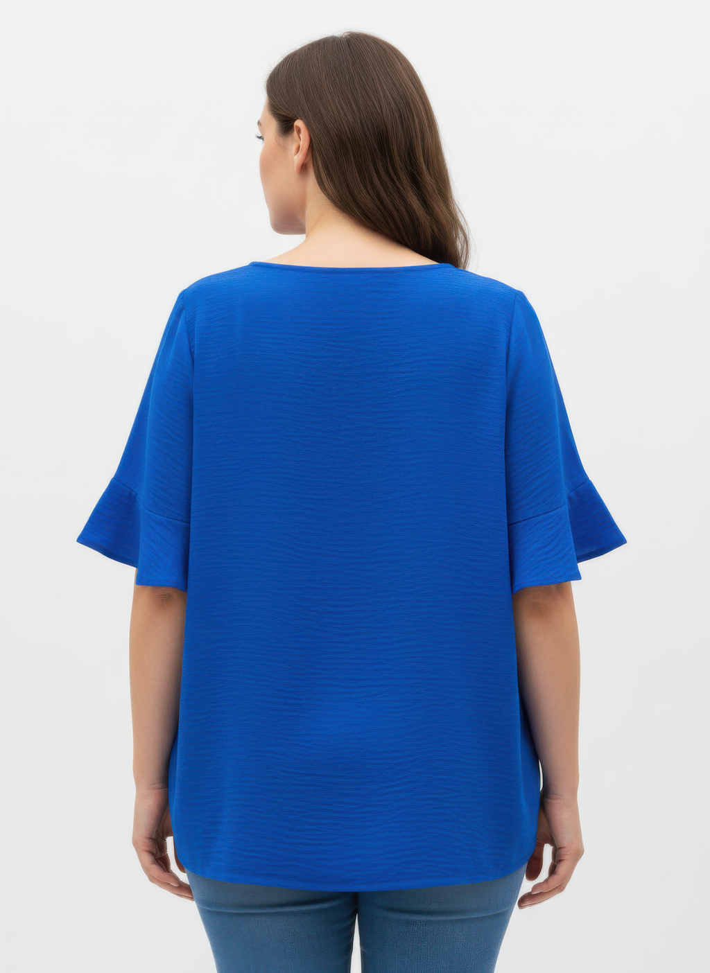 Textured Ruffle Sleeve Short Sleeve Top