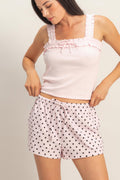 Polka Dot Drawstring Shorts