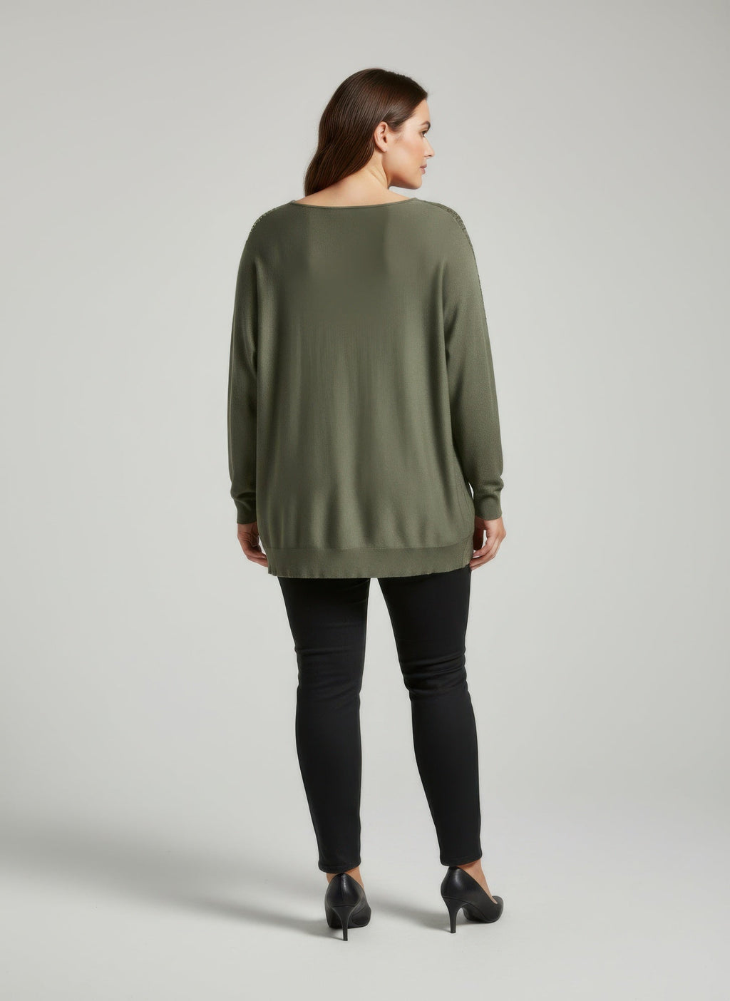 Sequin Shoulder Knit Tunic Top