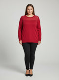 Burgundy Shimmer Detail Knit Tunic Top
