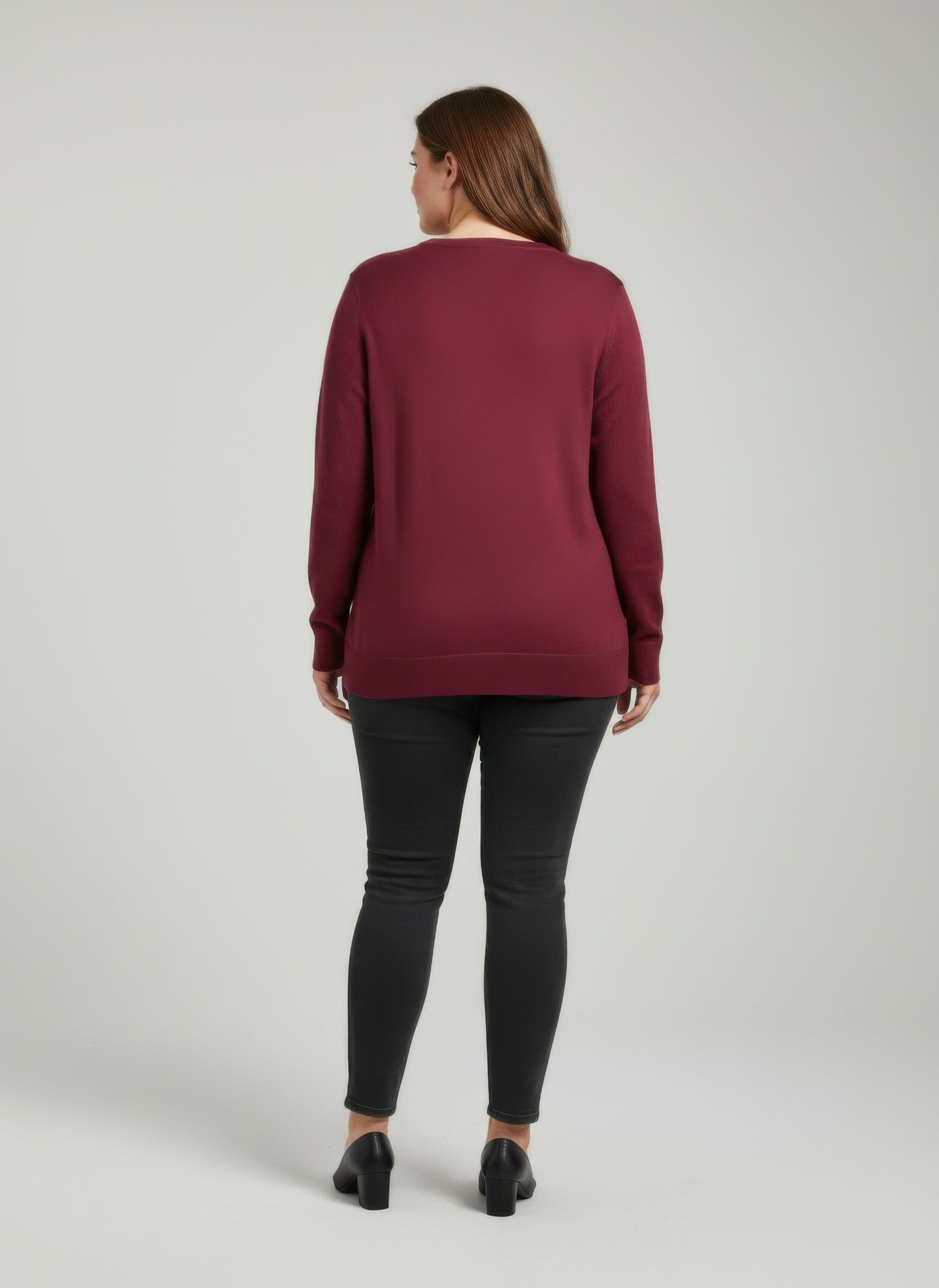 Burgundy Shimmer Detail Knit Tunic Top