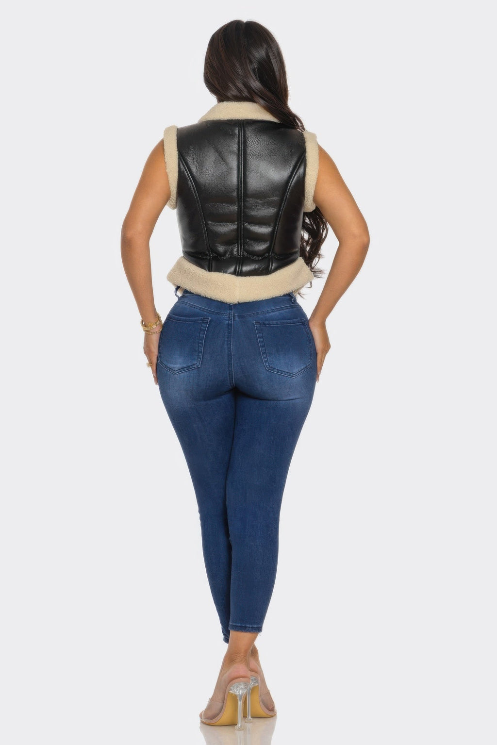 Bucle Trim Leather Vest