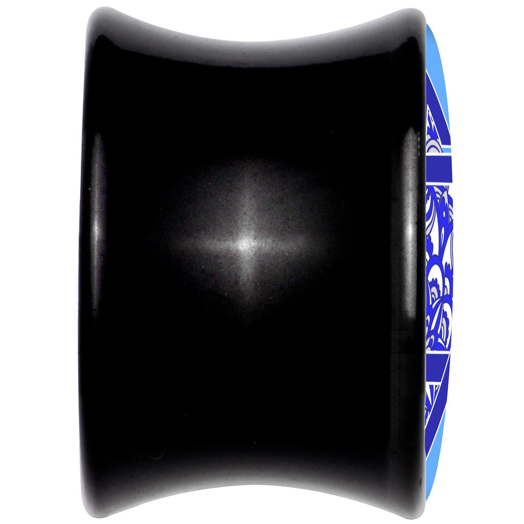 Floral Star of David Black Acrylic Saddle Plug Set by Onyx O