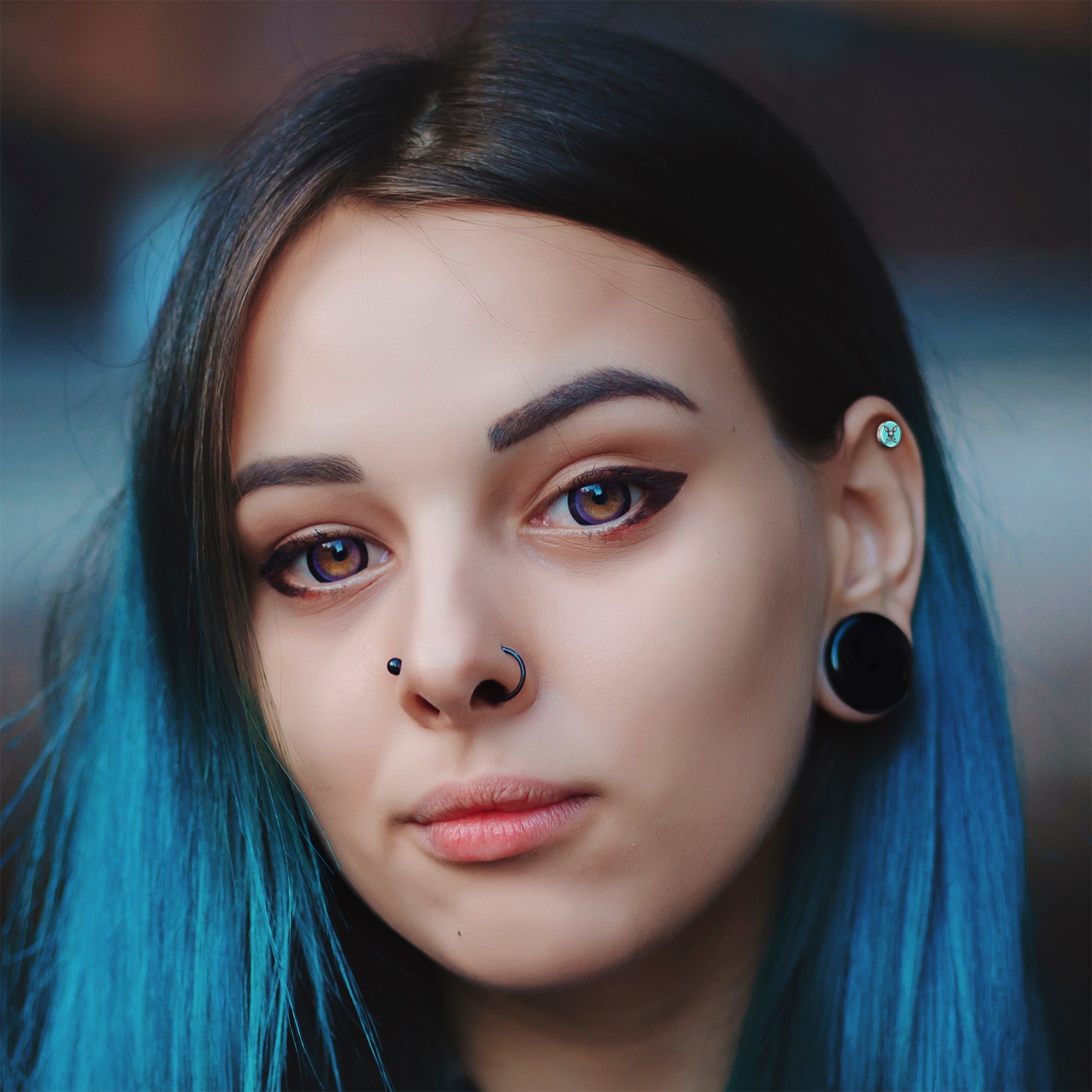 16G 1/4 Bunny and Crossbones Tragus Cartilage Earring by Onyx O