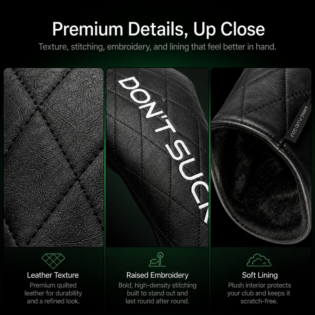 Don’t Suck™ Driver Headcover — Premium Black Diamond Quilted Fit (460cc)